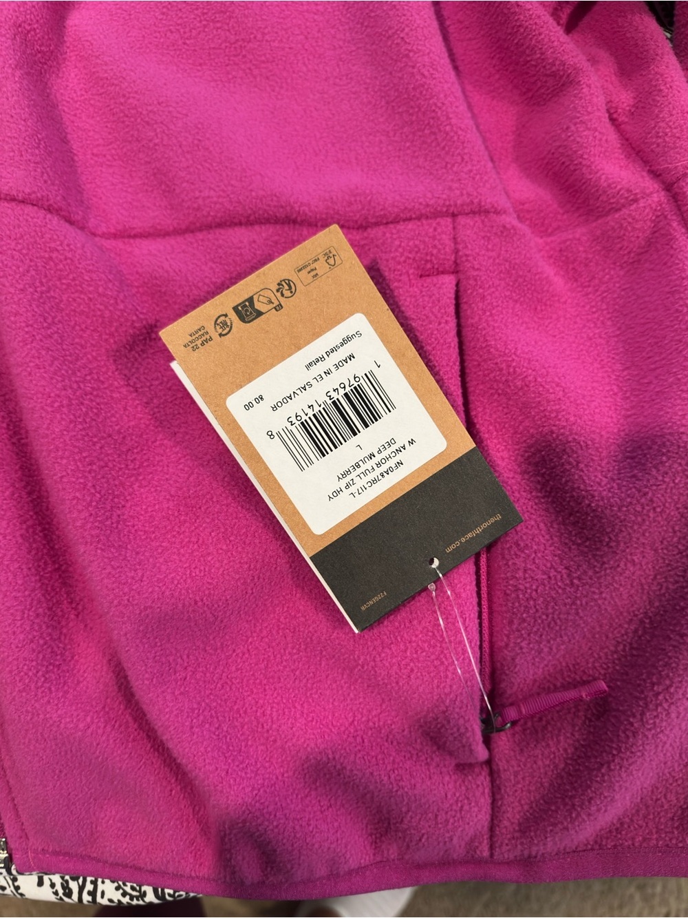The North Face Pink Fleece Hooded Jacket NWT - Picture 4 of 4